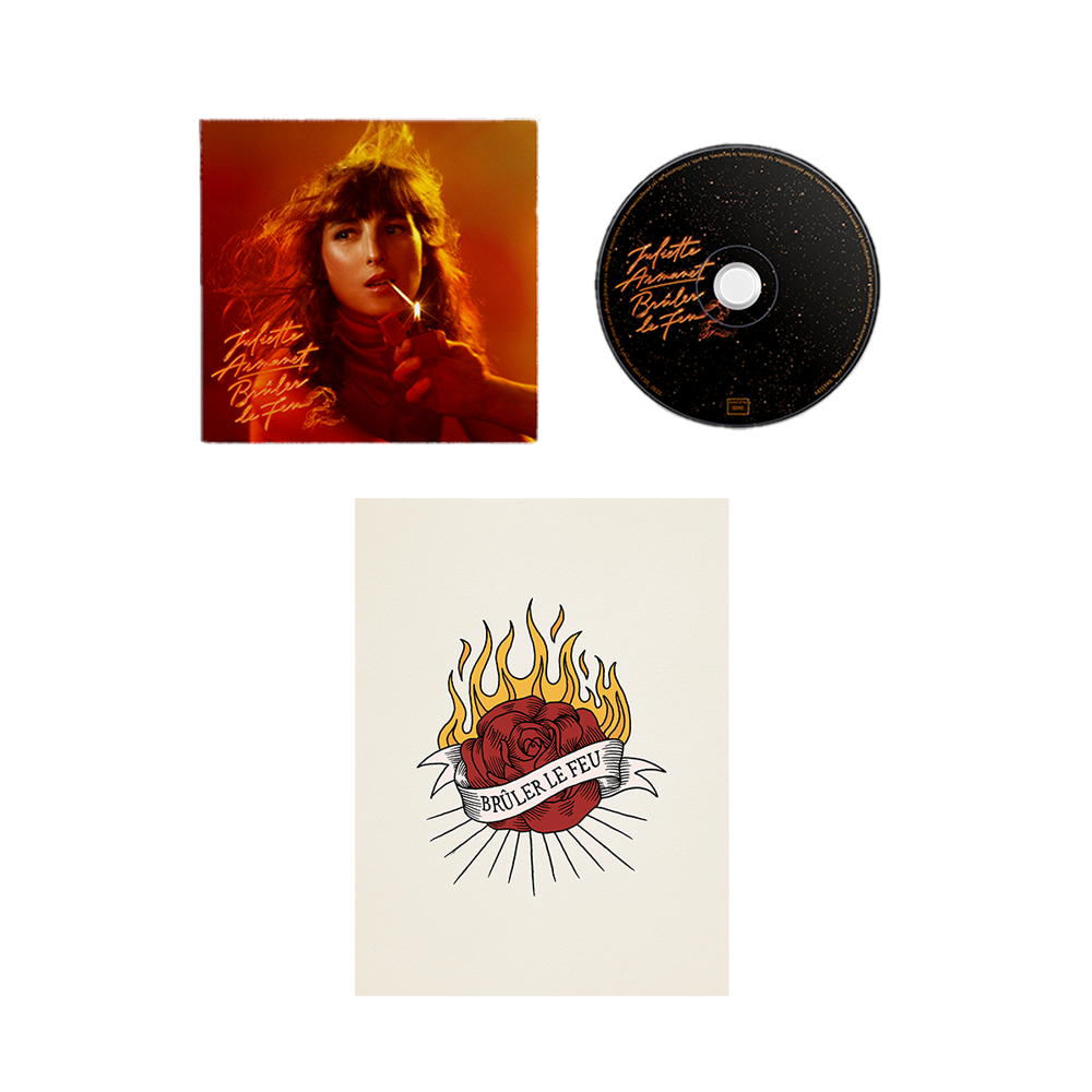 BRÛLER LE FEU 2 (CD OU VINYLE) + LITHOGRAPHIE "ROSE BRÛLANTE" DÉDICACÉE